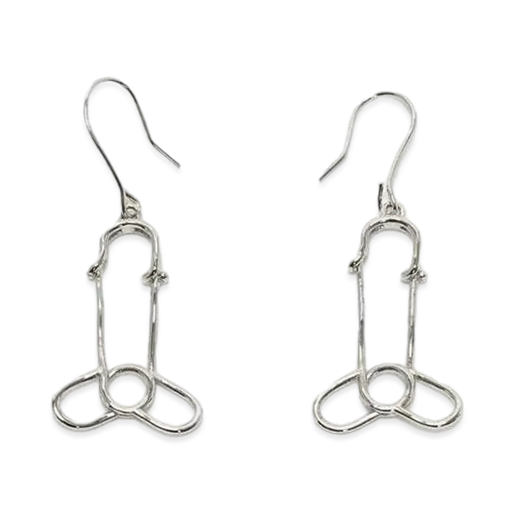 JW ANDERSON Penis Pin Drop Earrings "Silver Tone"