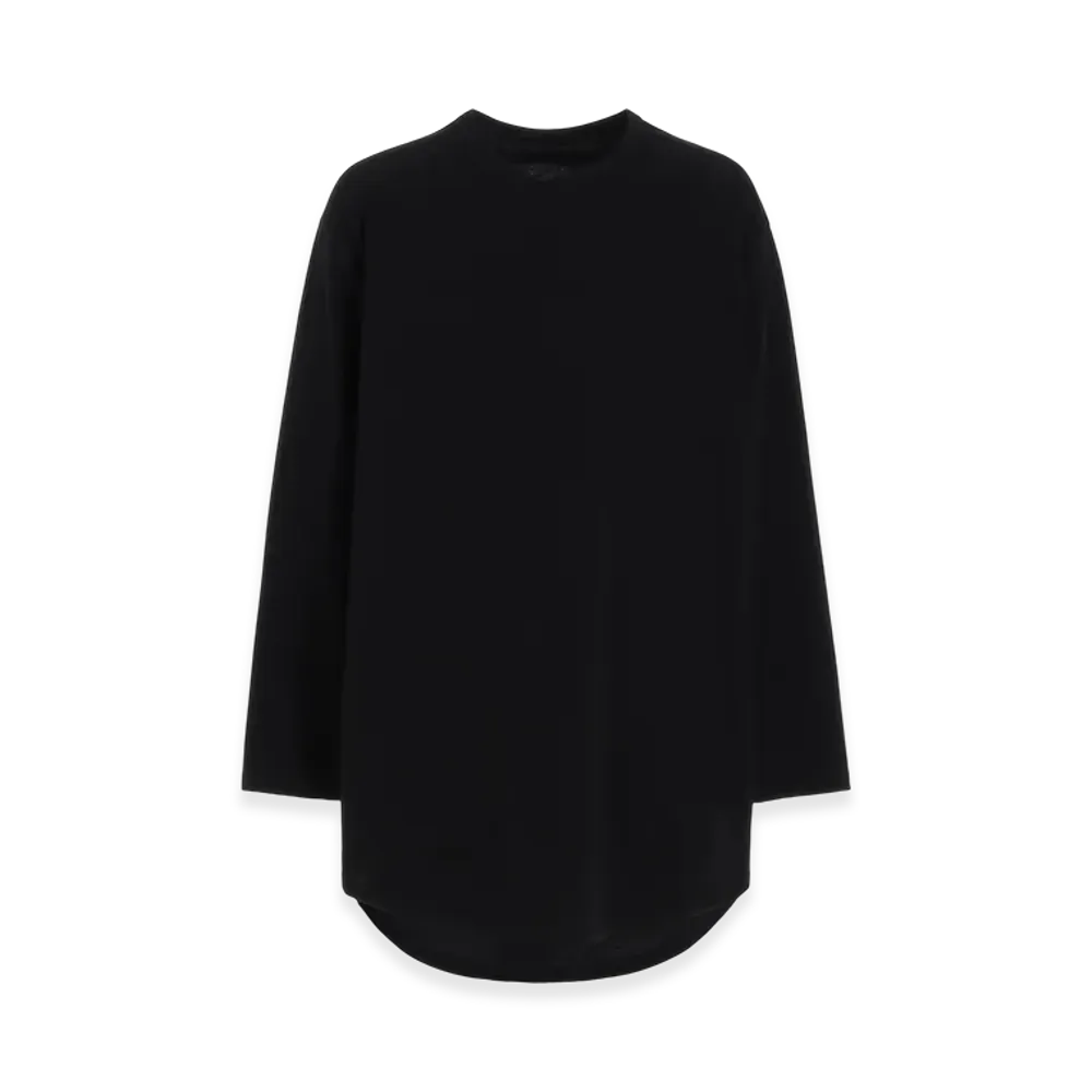 Ground Y Cotton Jersey Hem Round Jumbo T-Shirt Long Sleeves "Black"