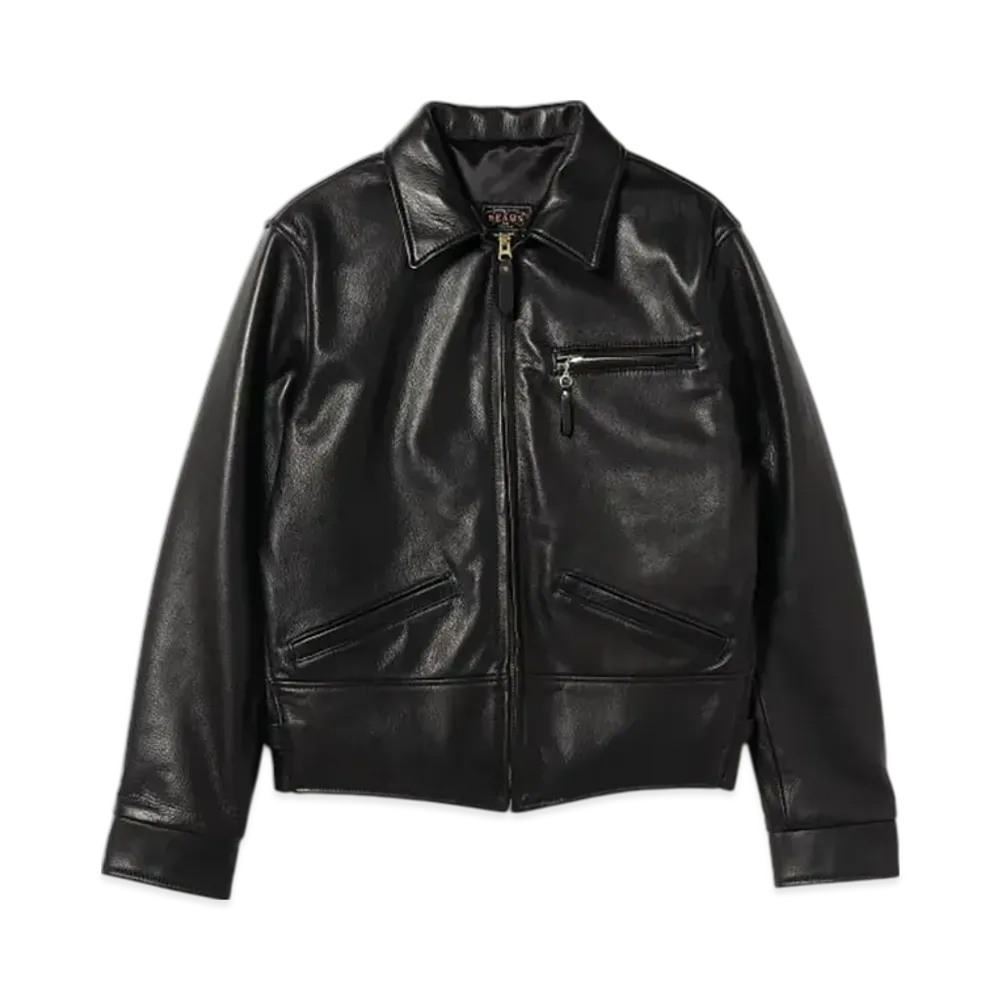 BEAMS M Leather Sports Jacket "Black"