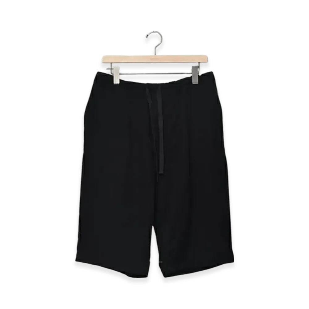 COMOLI Silk Pile Shorts "Black"