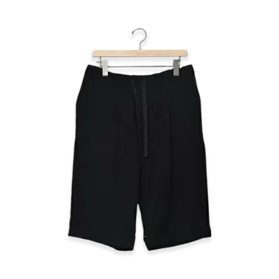 COMOLI Silk Pile Shorts "Black"