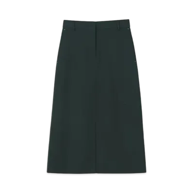 Paul Smith Women's Gabber Straight Silhouette Skirt "DarkGreen"