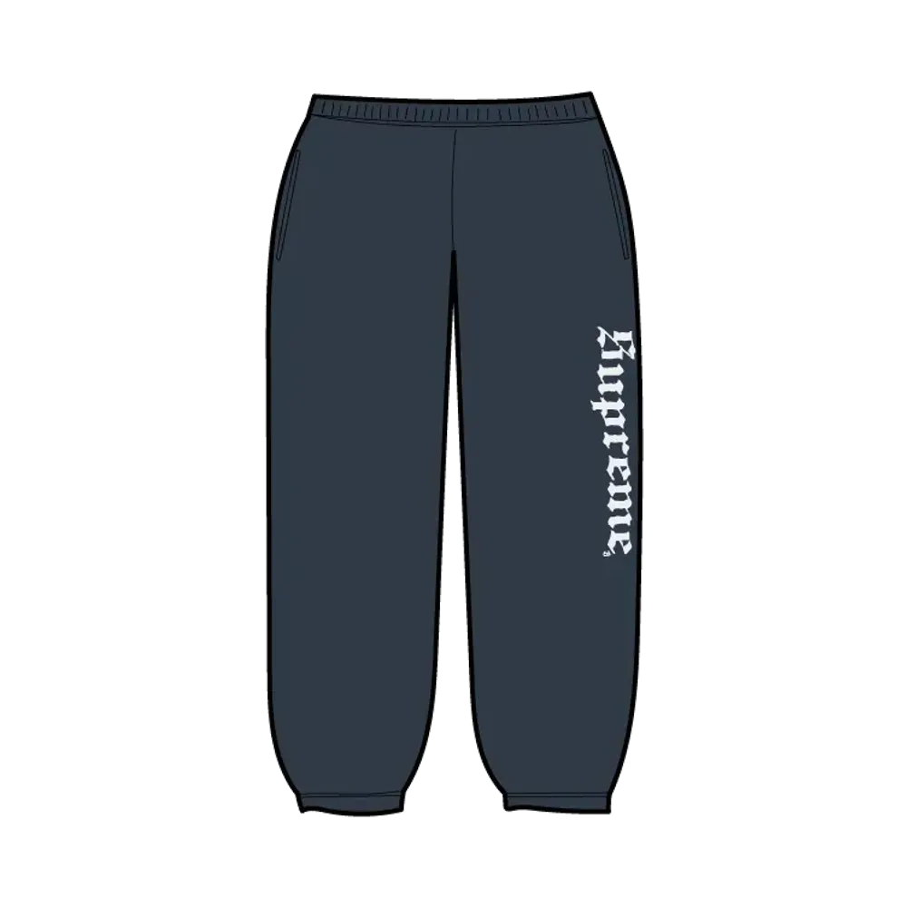 Supreme Washed Old English Sweatpant "Navy"