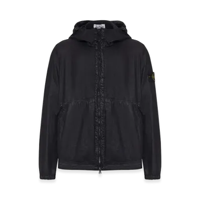 Stone Island Organic-Look Nylon Jacket "Black"