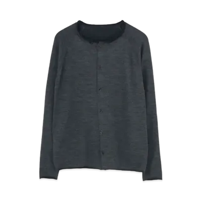 Yohji Yamamoto Y's WOOL PLAIN STITCH KNIT CARDIGAN "Gray"