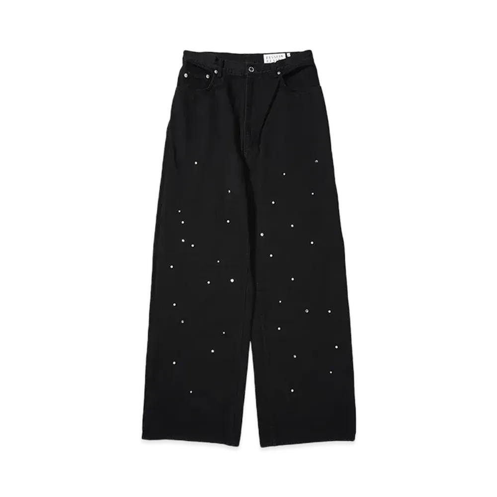 el conductorH BIJOU STUDDED BAGGY JEAN TROUSERS "BLACK"