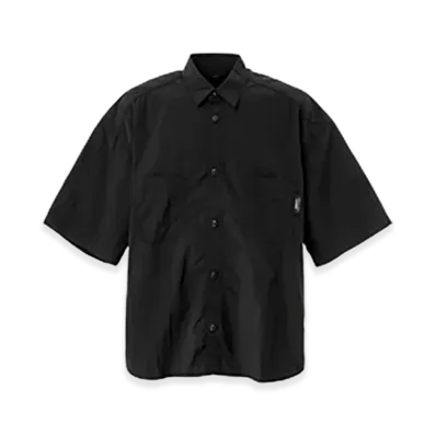 COMME des GARCONS HOMME Nylon Tusser Half Sleeve Shirt "Black"