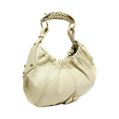 Saint Laurent Mombasa Leather One Shoulder Bag "Beige"
