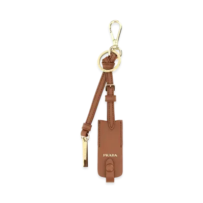 PRADA Women's Leather Key Ring "Brown"