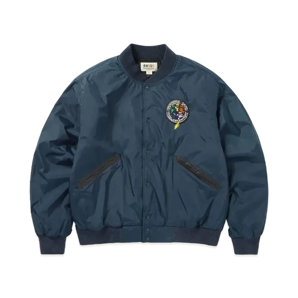 thisisneverthat x Grateful Dead Dancing Bears Baseball Jacket "Blue"