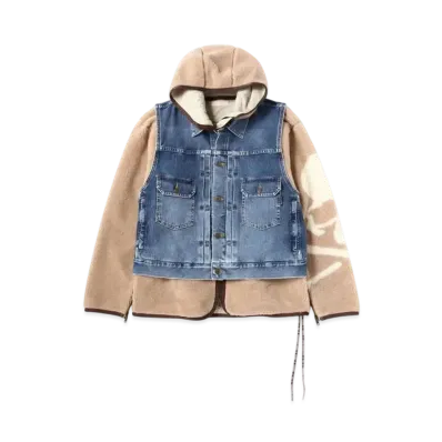 mastermind WORLD Stretch Denim Hooded Trucker Jacket With Vest "Indigo"