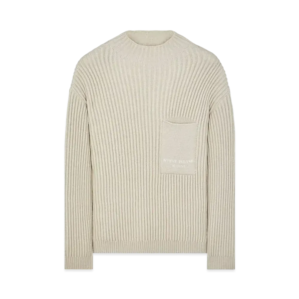 Stone Island 543Xa Marina Funnel Neck Knit "Mastic White"