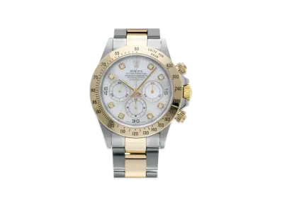 ROLEX Cosmograph Daytona 8P Diamonds "White Shell/Stainless Steel/Yellow Gold"