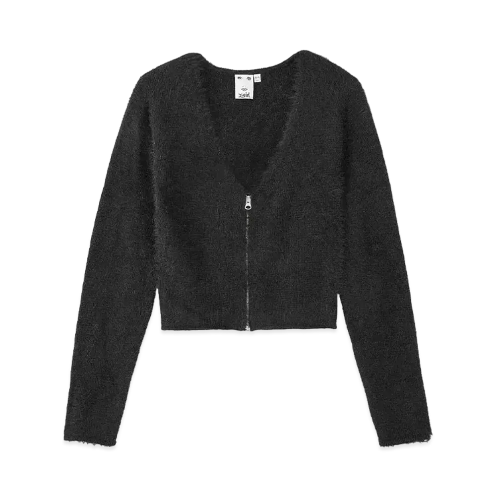 X-Girl Shaggy Knit Cardigan "Black"