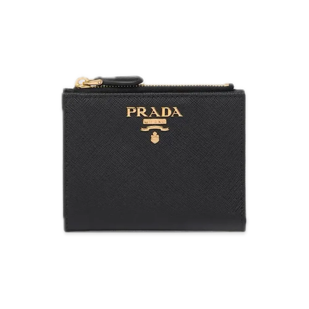 PRADA Saffiano Multicolor Wallet "Black/Pink"