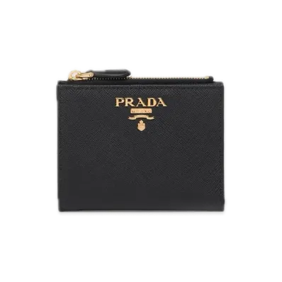 PRADA Saffiano Multicolor Wallet "Black/Pink"