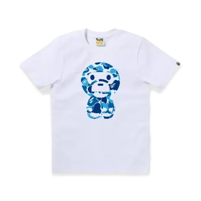 A BATHING APE Women's ABC Camo Big Baby Milo Tee "White/Blue"
