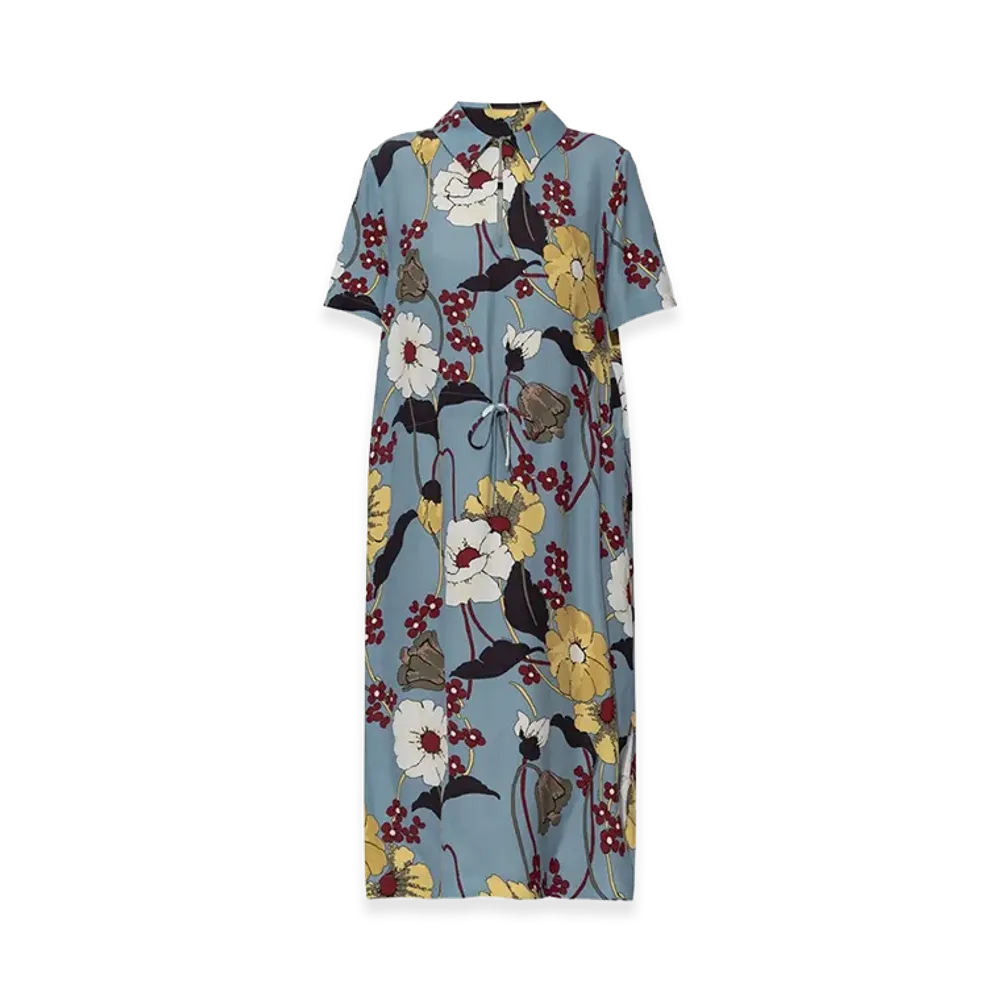 MARNI Women's Floral-Print V-Neck Midi Dress "Multi"