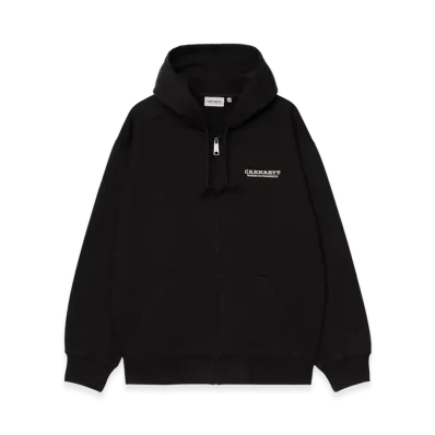 Carhartt WIP Hooded Runaway Sweat Jacket "Black Wax(Stone Washed)"