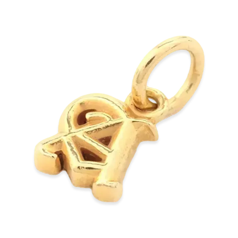 Chrome Hearts 22K Alphabet Stack Charm A Initial Charm "Yellow Gold"