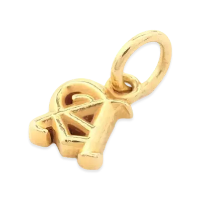 Chrome Hearts 22K Alphabet Stack Charm A Initial Charm "Yellow Gold"