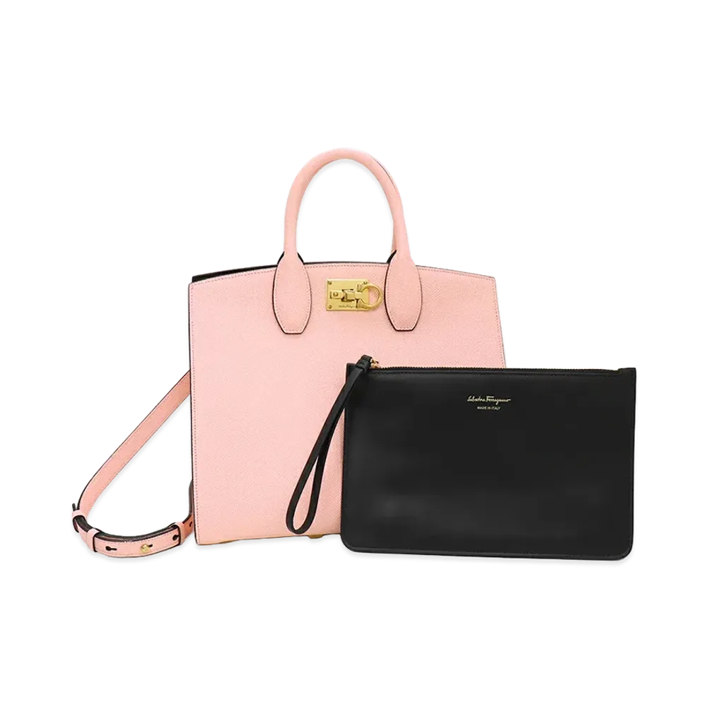 Salvatore Ferragamo Women's Studio Box Bag with Shoulder Strap "Nylund Pink"