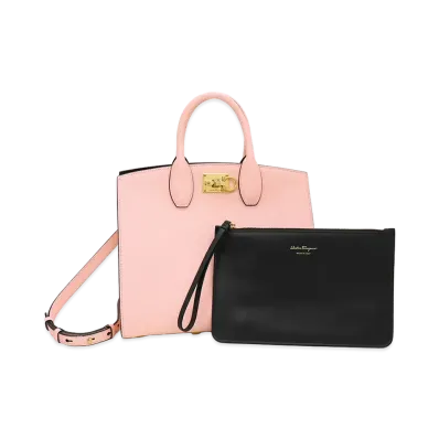 Salvatore Ferragamo Women's Studio Box Bag with Shoulder Strap "Nylund Pink"