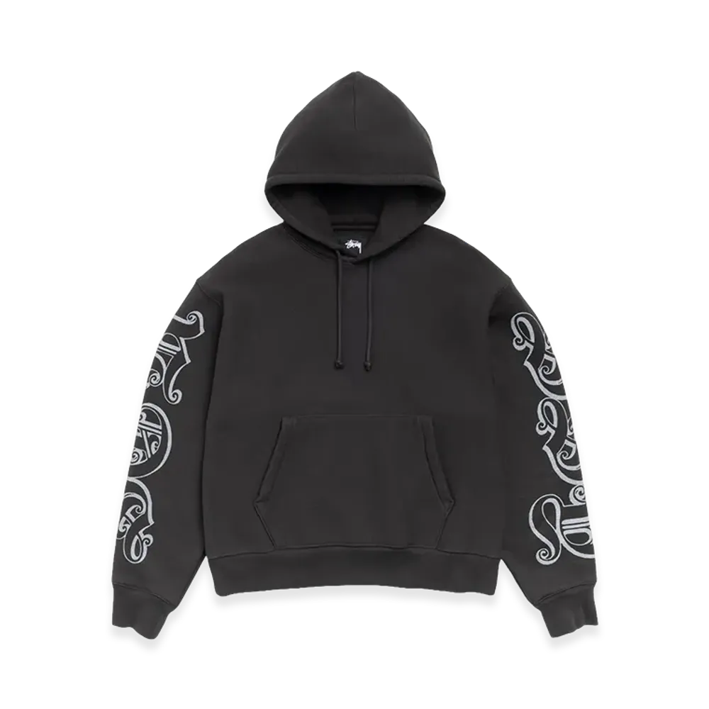 Stussy Motif Print Hoodie "Black"