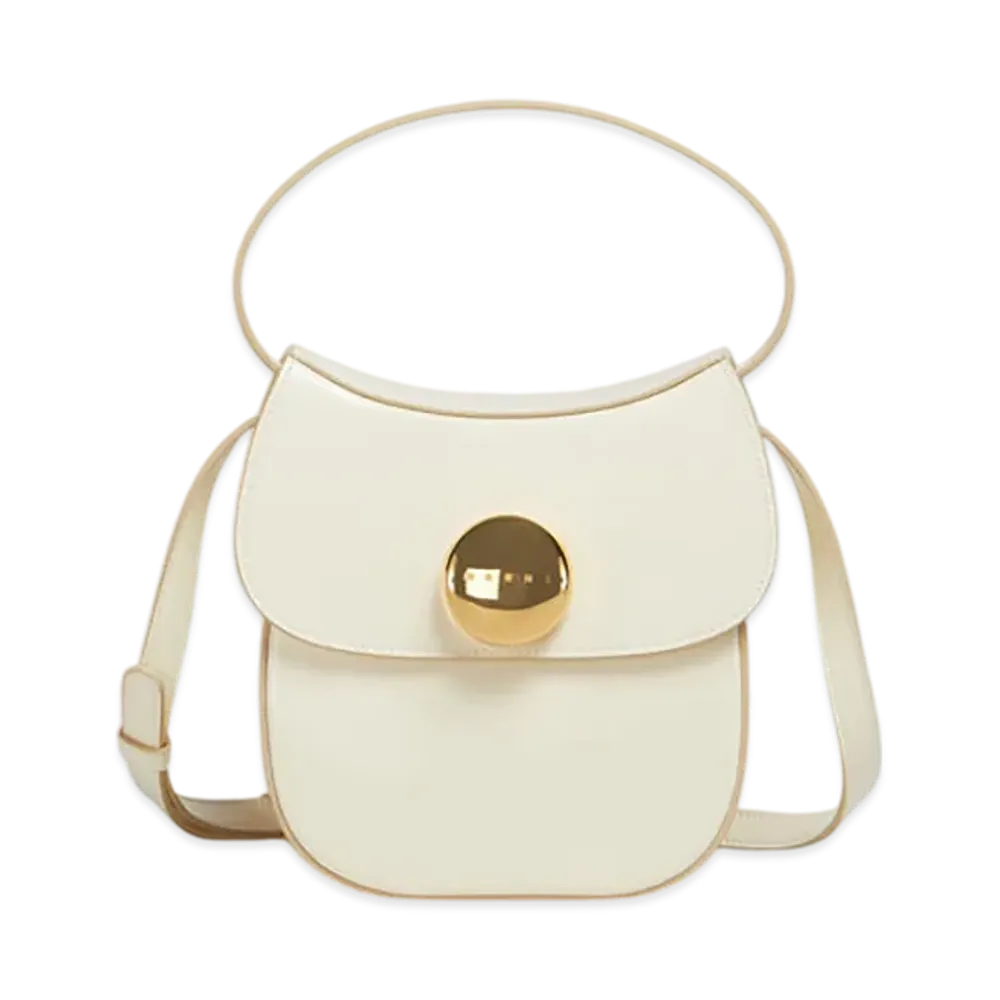 MARNI Butterfly Small Handbag in Leather "Shell"