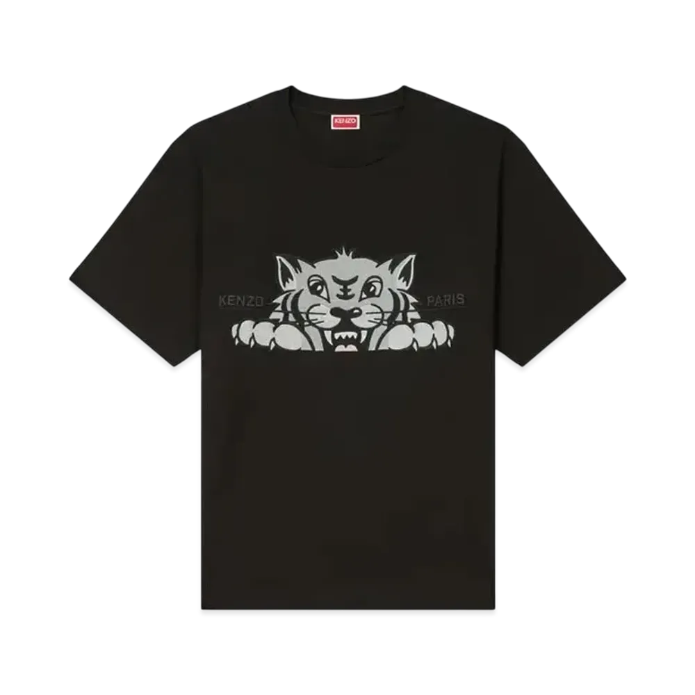 KENZO 'Happy Tiger' Embroidery Oversize T-shirt "Black"