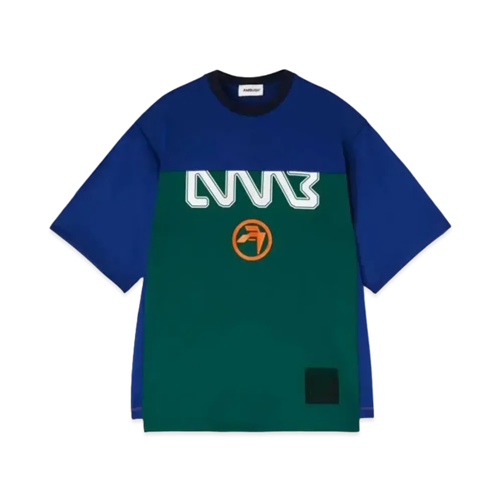 AMBUSH Panelled Graphic SS T-Shirt "Blue"
