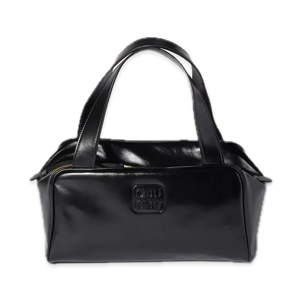 MIU MIU Leather Top Handle Bag "Black"