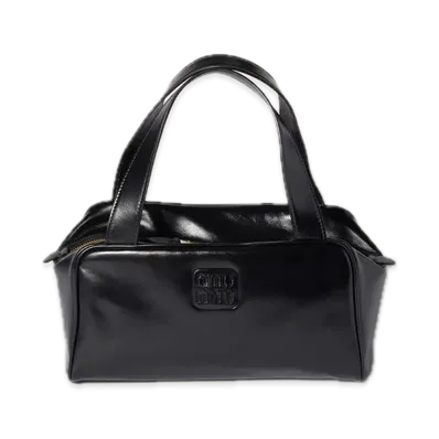 MIU MIU Leather Top Handle Bag "Black"