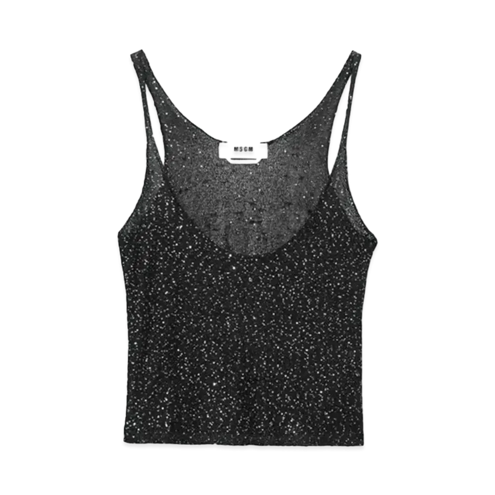 MSGM Glitter Tank Top Shirt "Black"