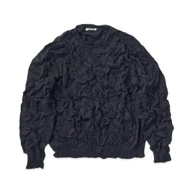 AURALEE Wrinkled Dry Cotton Knit P/O "Dark Navy"