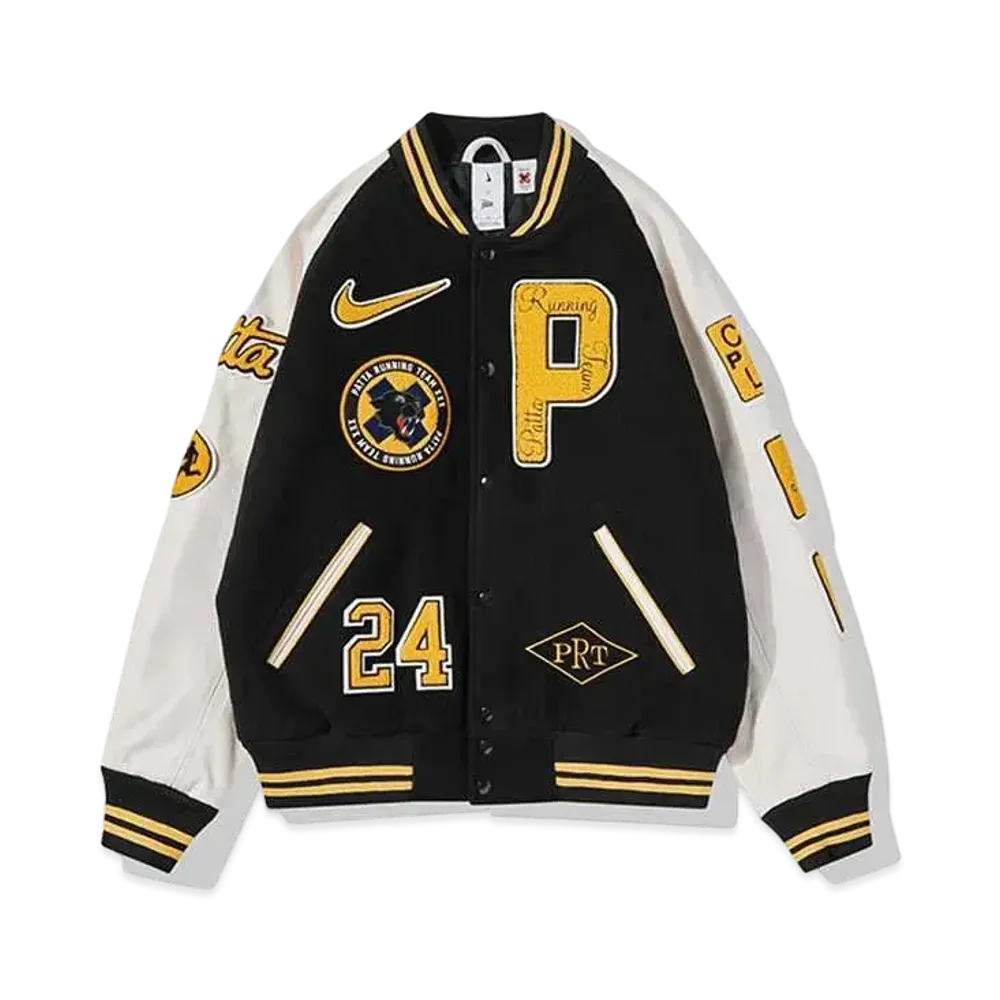 Nike x Patta Men's Varsity Jacket "Black" (US SIze) FJ3106-010