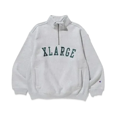 XLARGE x Champion Reverse Weave Half Zip Pullover Sweat "Ash"