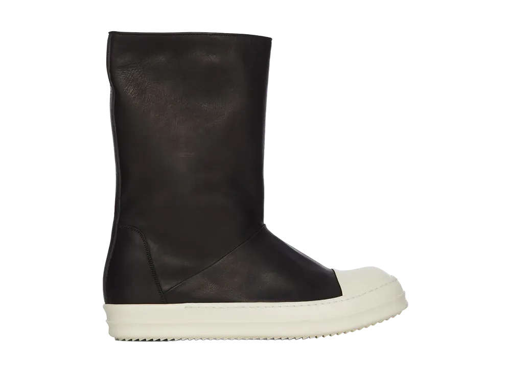 Rick Owens FW26 Tower Sneakwaders Washed Calf Leather "Black/Milk"
