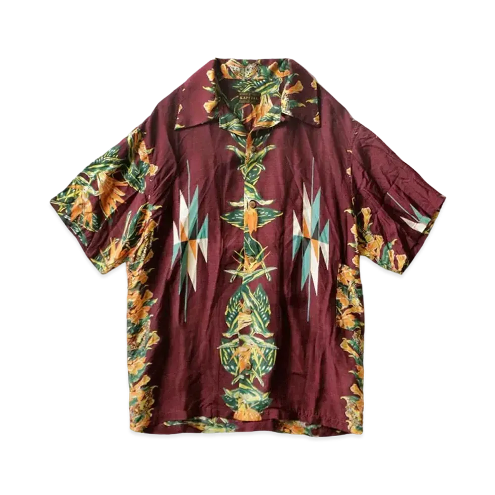 KAPITAL Silk Rayon Hibiscus Ortega Aloha Shirt "Enji"