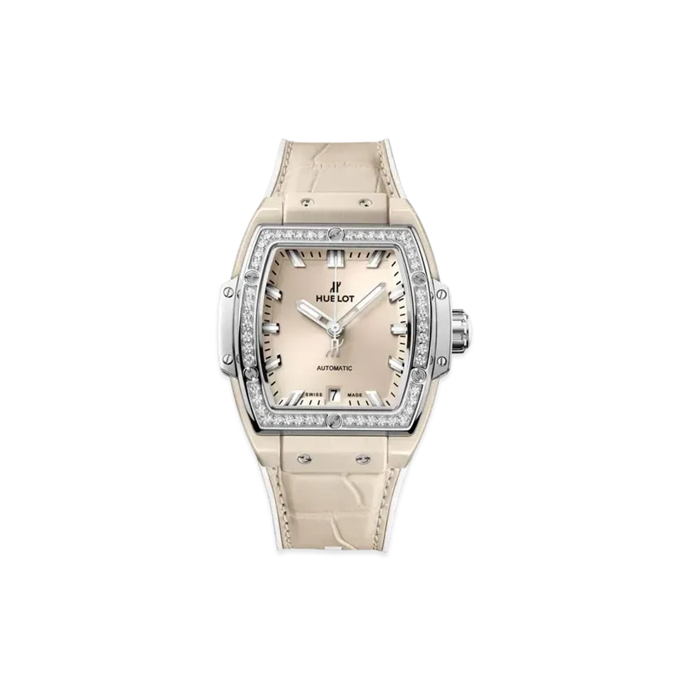 HUBLOT Spirit of Big Bang Beige Ceramic Titanium Diamonds 39mm