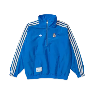 adidas Real Madrid Terrace Icon Half-Zip Jacket "Blue Bird/White"