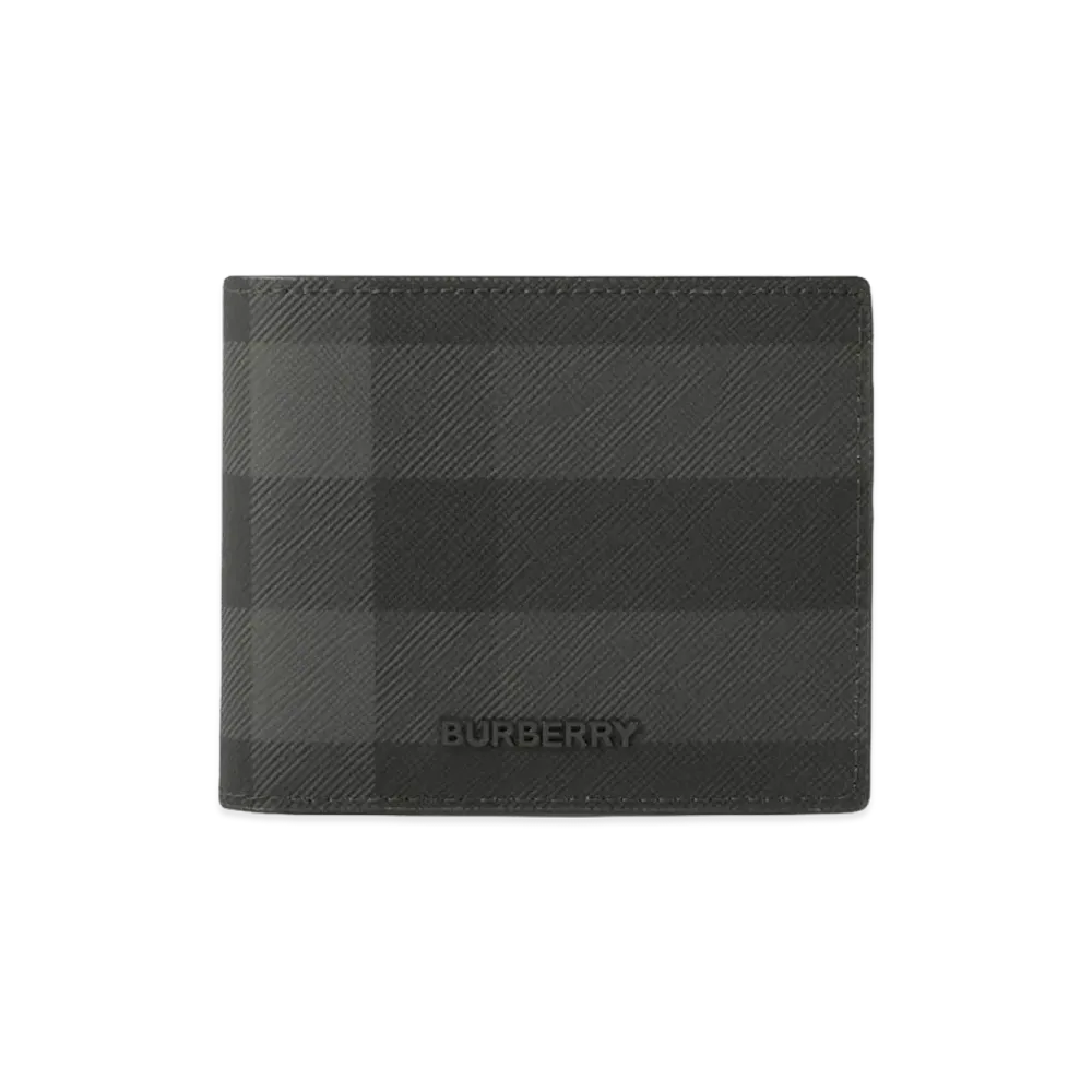 Burberry Check Slim Bifold Wallet "Charcoal"