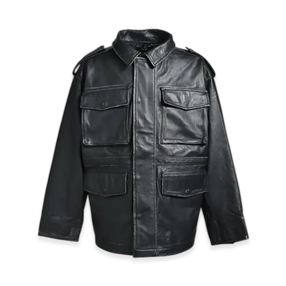 BREATH Wash Leather M-65 Jacket "Black"