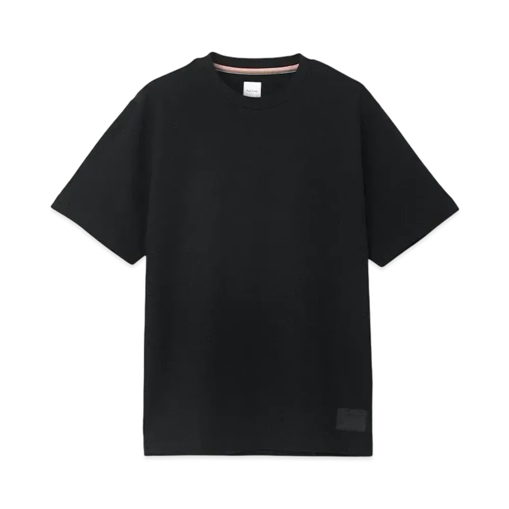 Paul Smith Cropped Logo Jacquard Check Short Sleeve Cut And Sew "Balck"