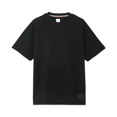 Paul Smith Cropped Logo Jacquard Check Short Sleeve Cut And Sew "Balck"