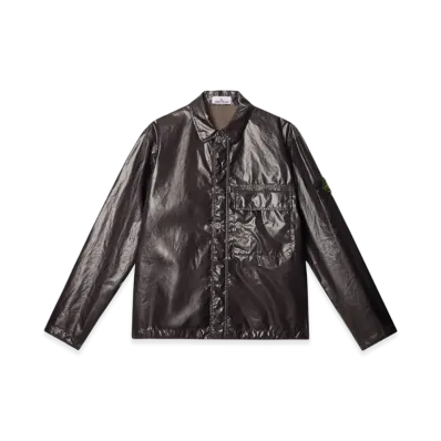 Stone Island 1200001 Mussola Gommata-TC Comfort Fit Water and Wind Resistant Shirt Jacket - 25SS "Charcoal Grey"