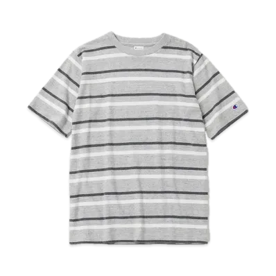 Champion Short Sleeve Striped T-Shirt "Oxford Gray"