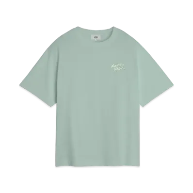 Maison Kitsune Handwritten Embroidery Oversize T-shirt "Vert De Gris"