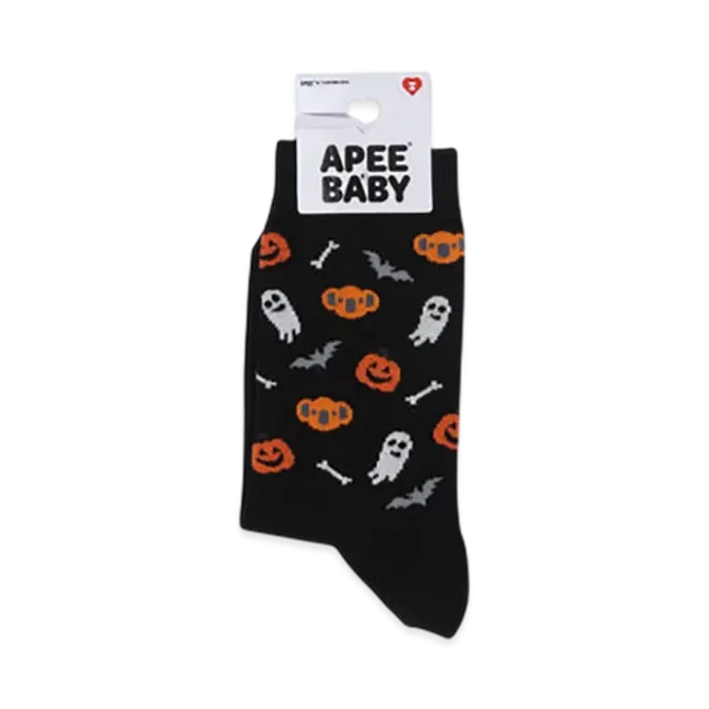 A BATHING APE APEE Baby Doppy & Baby Core Halloween Monogram Socks "Black"