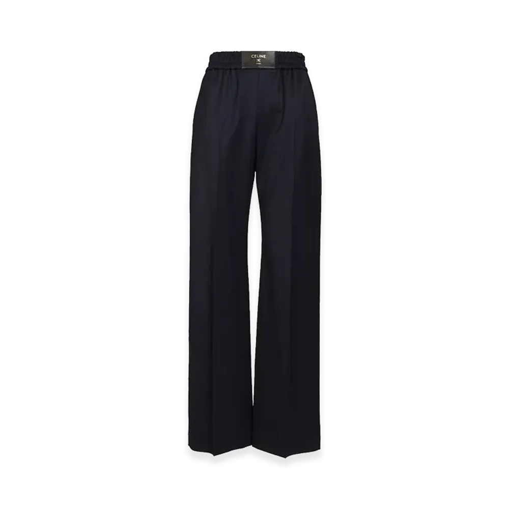 CELINE Women's Wool Twill Trousers "Blue"